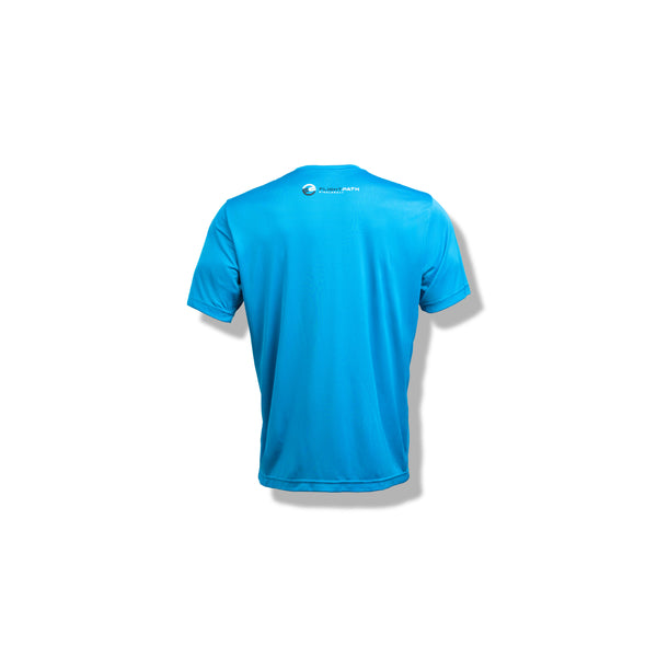 Men's Drive Tee with FlightPath Arc Logo (Blue) - FlightPath Pickleball