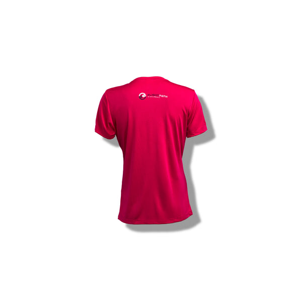 Women's Thrive Tee with FlightPath Arc Logo (Pink) - FlightPath Pickleball
