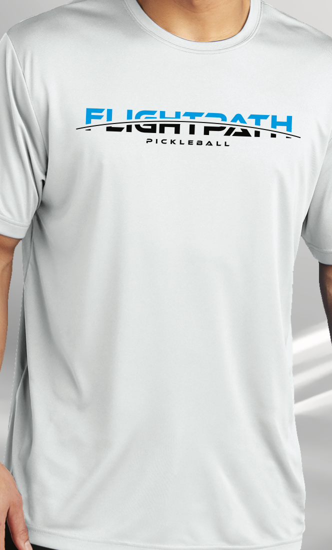Men's Drive Tee with FlightPath Arc Logo (White)